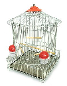 Gaiola Chinesa Para Canario Zincada Prata