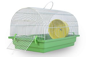 Gaiola Hamster N209 Peq. Zincada Prata Fundo Verde