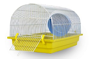 Gaiola Hamster N209 Peq. Zincada Prata Fundo Amarelo