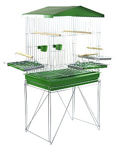Viveiro Dobrável Triplex Calopsita Bandeja Verde