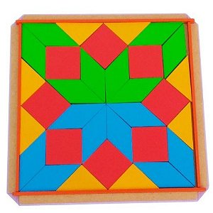 Mosaico Quebra - Cabeça de Madeira 32 peças Brinquedo Educativo