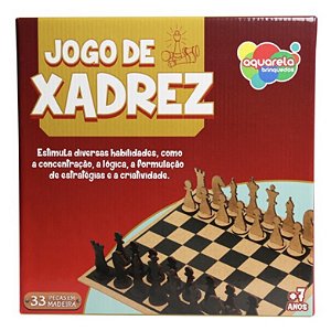 Jogo de Tabuleiro de Madeira - Xadrez - Ioiô de Pano Brinquedos Educativos