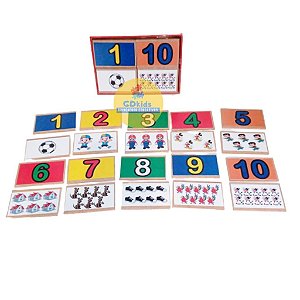 Brinquedo Educativo e Pedagógico Números e Quantidades  20 peças em MDF Brinquedo Matemática Numerais Alfabetização