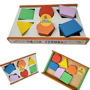 Caixa Passa Figuras Geométricas em Madeira  Brinquedo Educativo Pedagógico em MDF Brinquedo Montessori Brinquedo Encaixe