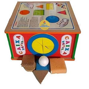 Caixa Tátil Brinquedo Pedagógico e Educativo de Madeira Brinquedo Montessori Sensorial Formas Texturas Brinquedo Sensori