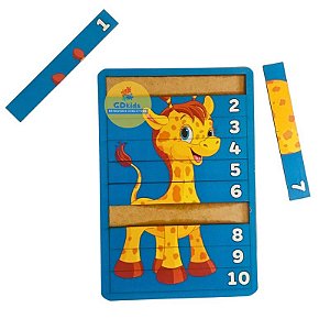 Quebra  Cabeça Girafinha com Números em Madeira Brinquedo de Matemática Numerais  Brinquedo Educativo em MDF