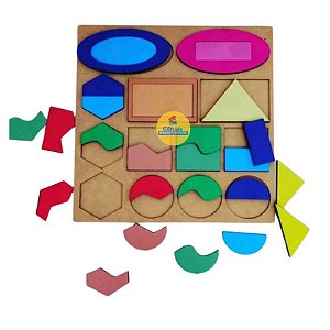 Quebra Cabeça Infantil Multifuncional Figuras Geométricas 26 peças Brinquedo Educativo, Montessori  e Pedagógico de Made