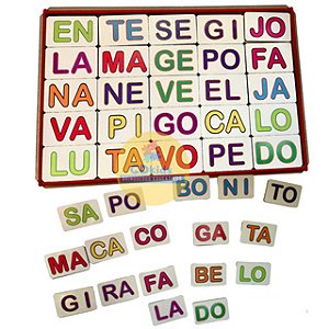 Formando Palavras Jogo Educativo Pedagógico 50 peças em Madeira MDF  Alfabetização