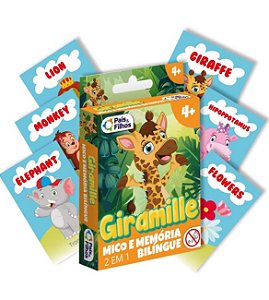 Jogo 2 em 1 Mico E Memória Giramille 56 Cartas Animais Infantil