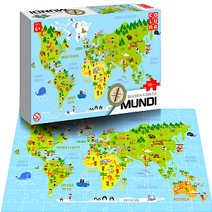 Quebra Cabeça Mapa Mundi Educativo 100 Peças  Idoso Criança 6 anos Brinquedo menino menina Mapa Mundo