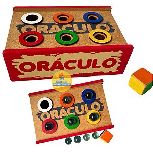 Jogo Oráculo Caixa de Madeira e Bolinhas de Gude Jogo Infantil Divertido