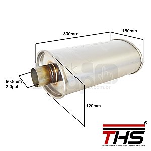 ABAFADOR OVAL ESPORTIVO UNIVERSAL THS INOX 2.0 POL.
