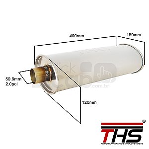 ABAFADOR OVAL ESPORTIVO UNIVERSAL THS INOX 2.0 POL.