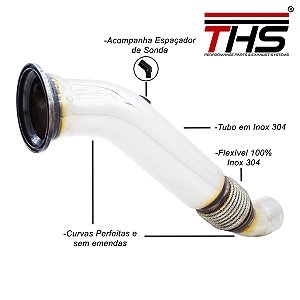 DOWNPIPE INOX 304 04 POL. BMW X6 40i B58 HYBRIDA