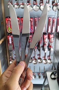 JOGO DE FACAS DE MESA/CHURRASCO DE AÇO INOX C/12 PEÇAS LINHA PREMIUM