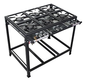 FOGÃO INDUSTRIAL 06 BOCAS DE BAIXA PRESSÃO PRIME