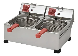 FRITADEIRA ELÉTRICA INDUSTRIAL 12 LITROS 2 CUBAS MARCHESONI 2000W 127V - FT.1.621.ST