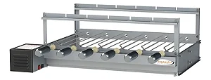 CHURRAQUEIRA INOX GRILL GIRATÓRIA COM 6 ESPETOS BIVOLT ITAJOBI