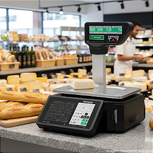Balanca Etiquetadora Atena Ii 6/15/35Kg Div 2G/5/10g Preto Com Torre Wifi Bivolt - Ramuza