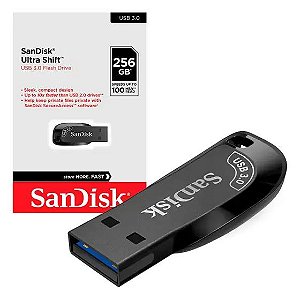 Pen Drive 256GB Sandisk Z410 Ultra Shift Usb 3.0 Preto