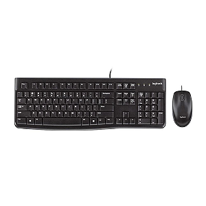 Kit Teclado Mouse USB Logitech MK120 Preeto ABNT