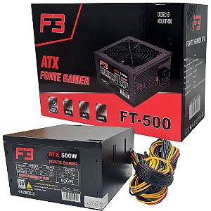 Fonte Atx 500w F3 FT-500 PFC Ativo 80 plus White