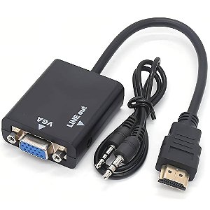 Conversor Video VGA M / HDMI F 1080p  C/ Audio P2