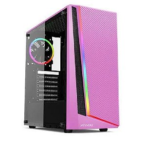 Gabinete Gamer Mymax Lion Rosa Usb 3.0 Cooler RGB S/Fonte