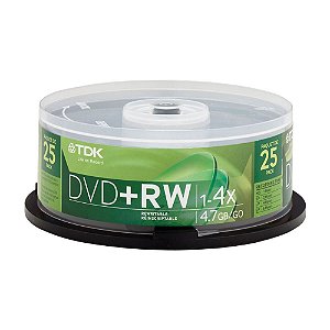 Mídia DVD+RW 4,7gb Regravável 25 Unidades