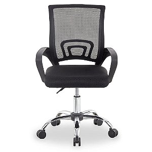 Cadeira Escritorio Girat MaxOffice LOW Tela Mesh Pés Cromados