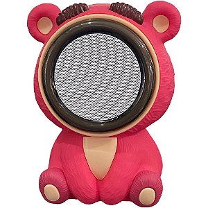 Caixa Som Bluetooth Altomex AM-906 Urso Rosa