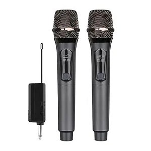 Microfone Sem Fio  Eletromex EL-5005 c/ 02 Microfones