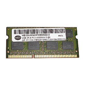 Memória Notebook Ddr3 4gb HBS PC3 10600S SODIMM
