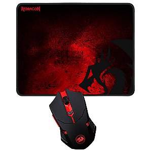 Mouse Gamer Sem Fio Redragon M601WL-BA Preto c/ Mouse pad