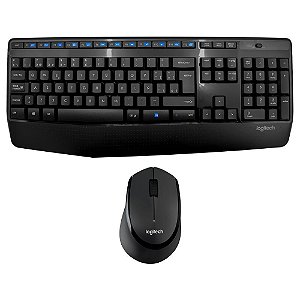 Combo Teclado Mouse Sem Fio Logitech Mk345 Preto