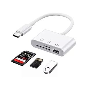 Leitor Cartão SD Micro Sd Kapbom KA-1532 Type C Adap USB 3.0