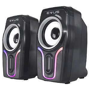 Caixa Som Gamer USB Evus AS-225D Color Wave 6w
