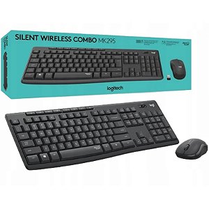 Combo Teclado Mouse Sem Fio Logitech Mk295 Silent Preto