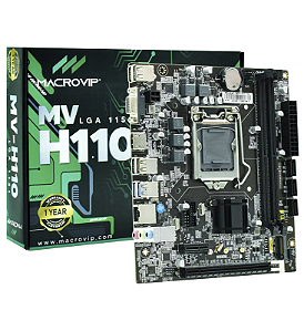 Placa Mãe 1151p Macrovip MV-H110.V2 M2 DDR4 Vga Hdmi Giga