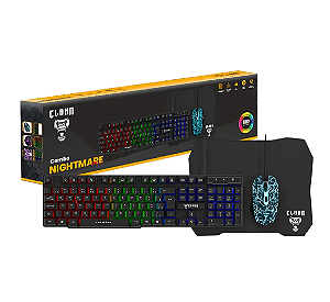 Combo Gamer OEM Teclado Mouse Mouse Pad Nightmare Lite