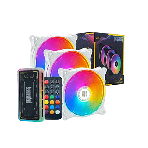 Combo Cooler Fan 120mm Revenger G-VR346K RGB 03 unid + Contr