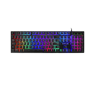 Teclado Gamer USB Evus TC-11B Jellybeans Preto Led Cabo 1,8m