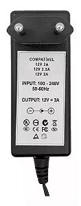 Fonte Monitor 12v - 2,5 / 3a LG Samsung Pino 6mm Agulha