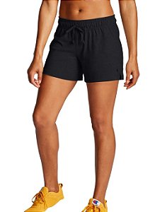 SHORTS CHAMPION FEMININO PATCH C JERSEY BLACK