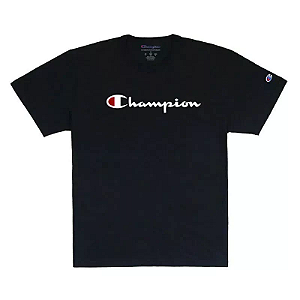 CAMISETA CHAMPION MC LOGO SCRIPT PRETO