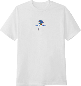 CAMISETA COLORS PSYCHADELIC BLUE FLOWER BRANCO