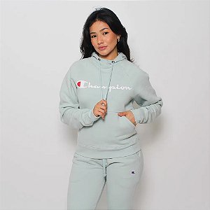 MOLETOM CHAMPION FEMININO LOGO SCRIPT FLEETING GREEN
