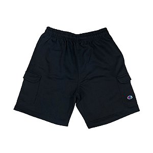 BERMUDA CHAMPION MOLETOM CARGO C PATCH PRETA