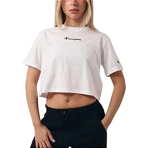 CAMISETA CROPPED CHAMPION FEM MINI SCRIPT RELEV OFF WHITE