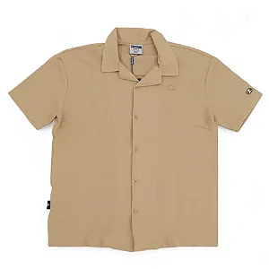 CAMISA CHAMPION PIQUET SCRIPT C LOGO 3D AUTUMN BEIGE